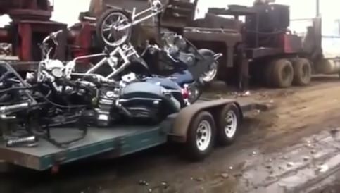 motorcycles getting destroyed