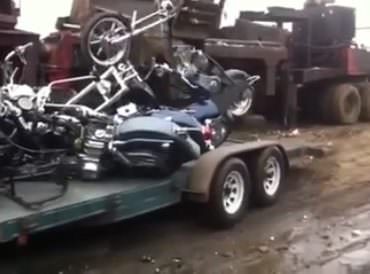 motorcycles getting destroyed